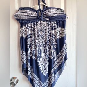 Pronto Boho Halter Top w/ Braided Tie M